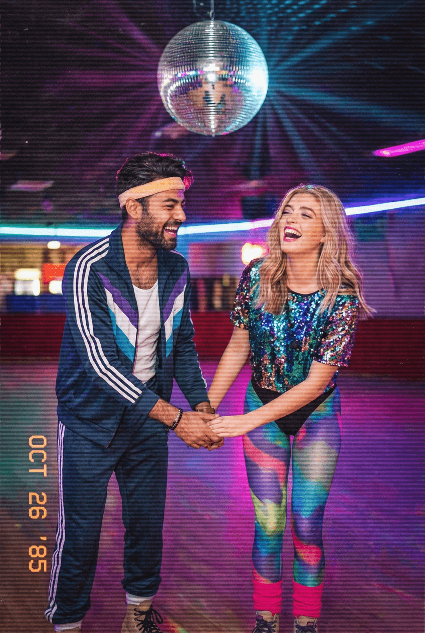 Period-appropriate clothing, posing, and expressions bring authenticity to retro couple photography | Couple AI - Professional AI Photo Generation