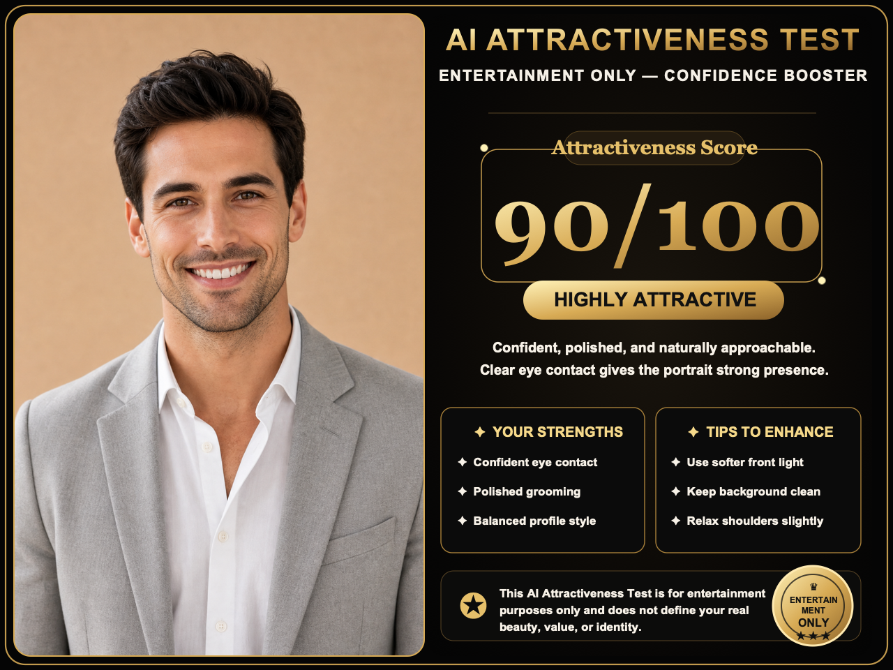 Explainable ai attractiveness test scoring