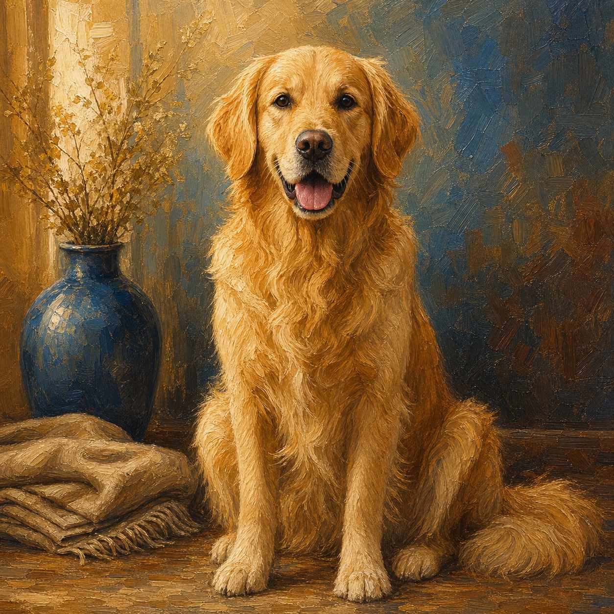 Canvas-ready artwork without manual painting — Oil painting result